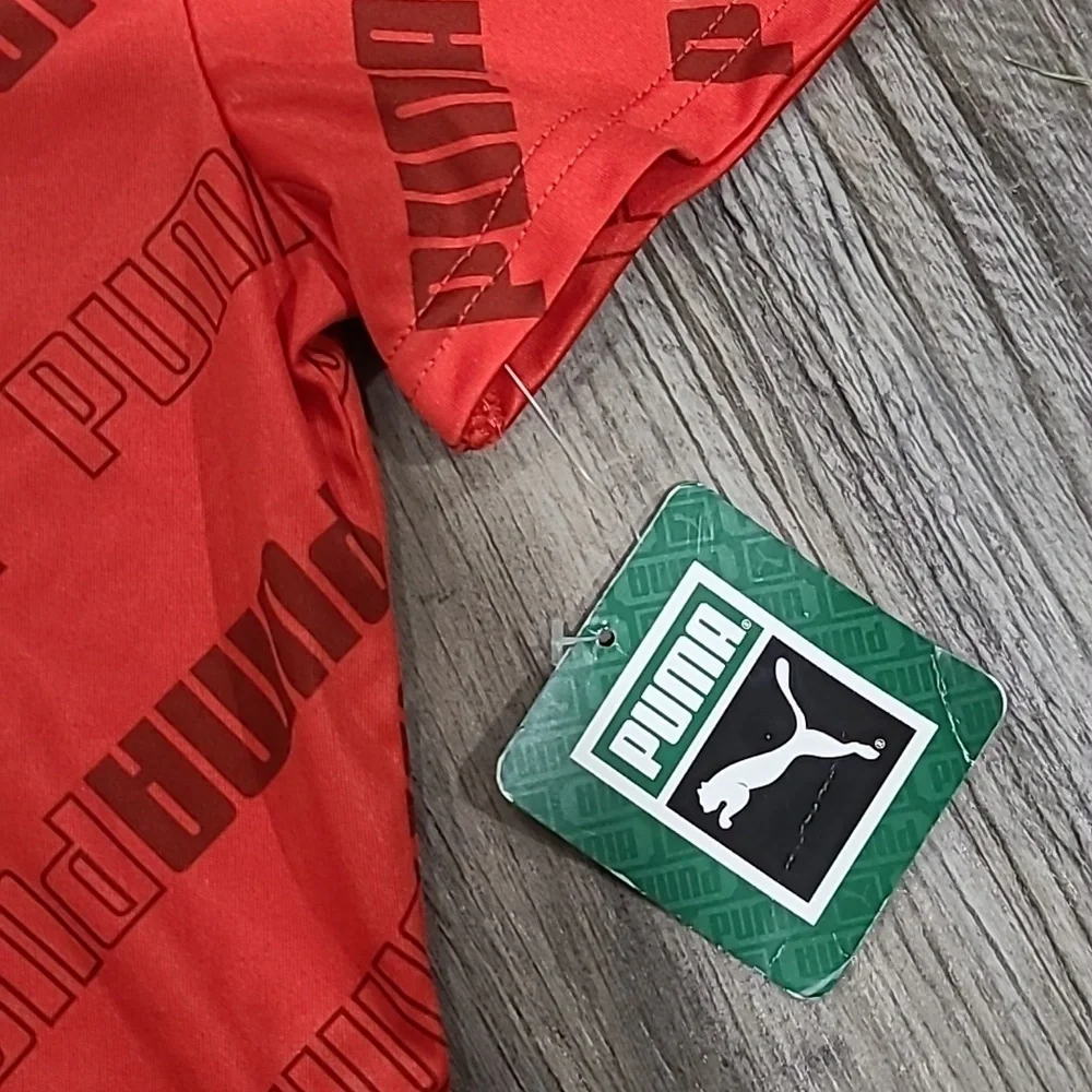 Puma Logo T-Shirt with Matching Shorts Size 7 - Picture 6 of 7